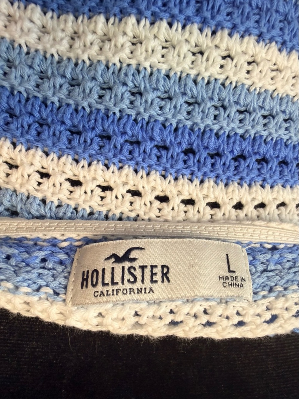 Hollister Blue and White Crochet Halter Top - Picture 5 of 6